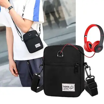 Erkek Taşınabilir Çok Fonksiyonlu Cep Telefonu Çantası Açık Asılı Boyun Seyahat Mini Çanta tek omuz askılı çanta Crossbody Çanta