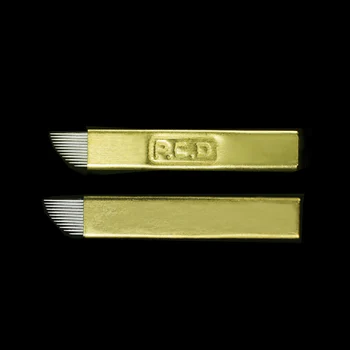 50 adet 0.25 mm Microblading İğne PCD 12 Pins Lamina Nano dövme Bıçak Sert kaş dudak yarı Kalıcı Makyaj Tobori Kalem