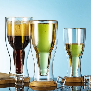 Yaratıcı kokteyl bardağı kupa Çift duvar kupalar Bira şarap bardakları Viski şampanya kadehi Kahve fincanı Votka bardak Şişe tarzı