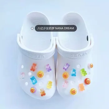Croc Charms Güzel Renkli Ayı Sakızlı Croc Charms Tasarımcı Ayrılabilir Sevimli Paket çizgi film bebeği aksesuarlarıbitmiş Ürünler