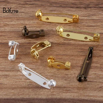 BoYuTe (50 Adet/grup) Metal Pirinç 15mm 28mm Pins Takı Malzemeleri Dıy El Yapımı Emniyet Broş Pin Bankası