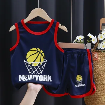 Yaz giysileri Çocuklar için Takım Elbise Şort Çocuk Kız Erkek Eşofman Pijama Tişörtü T-shirt Genç basketbol üniforması Spor