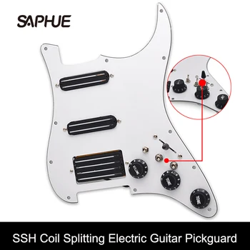 SSH Yüksek Çıkış Yüklü Kablolu Scratchplate Bobin Bölme 2 Mini Humbucker Bobin Pickup Elektro Gitar Pickguard 0