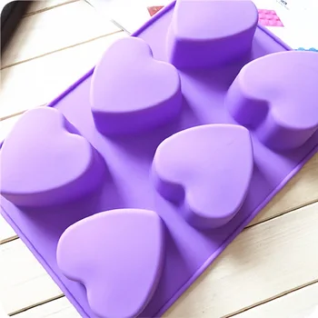 DIY el yapımı sabun kaynağı silikon kalıp 6 yeni seni seviyorum aşk kalp SABUN kalıp renk rastgele