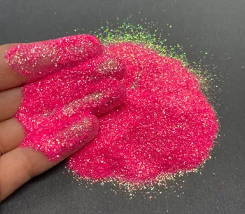  50 gram Güzel Glitter Mix 0.2 mm Neon Yanardöner sıcak pembe sim tumblers için, reçine, tırnak sanat, el sanatları, ve daha fazlası - pembe sim