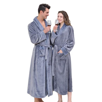 Wıtbuy Erkekler Bağlama Kimono Banyo Bornoz Kış Katı Uzun Robe Cepler Ile Kalın Sıcak Pijama Gecelik Erkek Gevşek Ev Tekstili