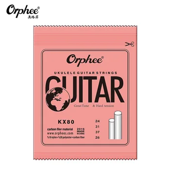 Orphee KX80 Ukulele Gitar Dizeleri Naylon Beyaz Plastik Çelik Malzeme Karbon Fiber 4-String Küçük Guitarra Aksesuarları