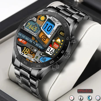 2022 Yeni AMOLED oynatma İnç 454*454 HD Ekran Bluetooth Akıllı İzle Ara Erkekler EKG+PPG Döner Düğme Spor su Geçirmez Smartwatch Adam
