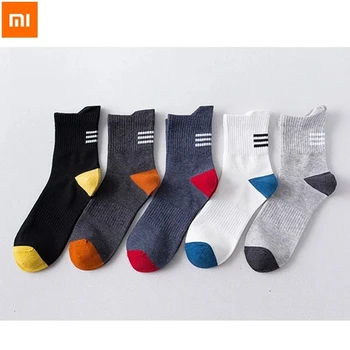5pairs Xiaomi Pamuk Erkekler Çorap Nefes Çorap Yüksek Kaliteli Tekne Çorap Siyah Kısa Ter emici Boyutu 39-44