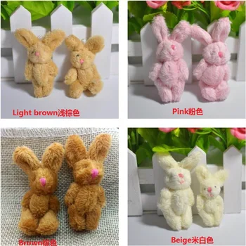 50 adet 6cm Mini Dolması Peluş Anahtarlık Tavşan anahtarlık Oyuncak çiçek Buketi Küçük anime sevimli tavşan peluş oyuncaklar Hayvan kolye