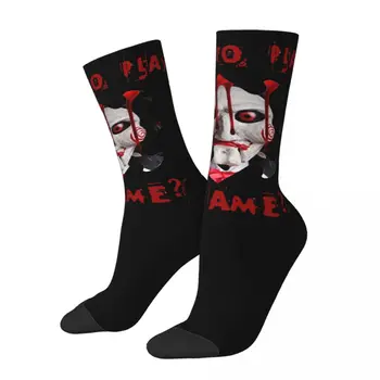Hip Hop Retro Yapboz Billy Kukla Çılgın erkek Çorapları Unisex Testere Korku Filmi Harajuku Desen Baskılı Ekip Çorap Erkek Hediye