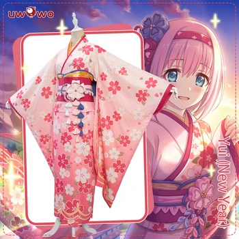 【Açıklık】 UWOWO Oyunu Prenses Bağlan! Re: Dalış Kusano Yui Yeni yıl Ver. Cosplay Kostüm Sevimli Kimono Elbise