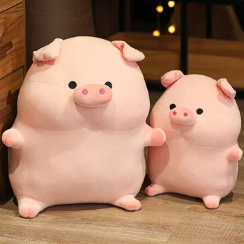 1 ADET 20/35cm Sevimli Şişman Domuz peluş oyuncaklar Doldurulmuş Hayvan Bebek Bebek Pembe Piggy Çocuklar Yatıştırmak Yastık Kızlar için Doğum Günü Yılbaşı Hediyeleri