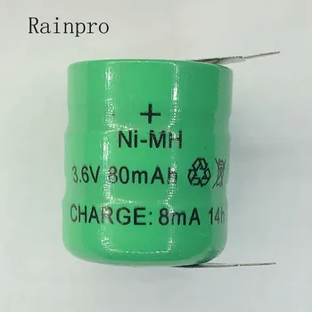 Rainpro 1 adet / GRUP 3.6 V 80mAh Nİ-MH Ni MH Piller Pimleri İle Şarj Edilebilir Düğme Pil için Saat bellek çim lambası