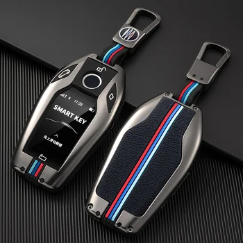 Çinko Alaşım Araba Görüntülemek Anahtar Kapak BMW 5 Serisi İçin Dava G30 G31 6 Serisi G32 7 Serisi G11 İ8 X3 X4 X7 vb. LCD Akıllı Anahtar