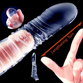 Elastik Penis Uzatma Kollu Kullanımlık Yumuşak Gecikmeli Boşalma Prezervatif Penis Extender Dick Kollu Yetişkin Seks Oyuncakları Erkekler için
