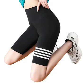 Yaz Yüksek Bel Seksi İnce Kadın Şort İnce Diz Boyu Push up Spor Spor Koşu Şort Elastik Spor Egzersiz kısa pantolon