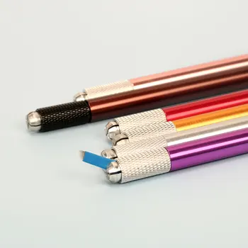 7 Renk 10 Adet Microblade Stift Alüminyum Alaşımlı Manuel dövme kalemi Kalıcı Makyaj İçin Microblading Kalem Kaş Dövme Tebori Kalem 1