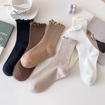 Kadınlar için uzun Çorap Moda Pamuk Vahşi Deodorant Konfor Kısa Yeni Elastik Nefes Hareket Rahat Tasarımcı Fırfır Japon