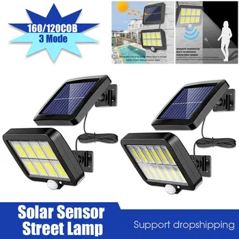 100 120 160 COB LED güneş ışığı açık güneş lambası Hareket Sensörü ile Güneş Enerjili güneş ışığı Spot Bahçe Dekor için