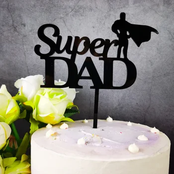 Süper Baba Akrilik Kek Topper, babalar Günü hediyesi, babalar günü hediyesi, En İyi Dünya Baba Parti Malzemeleri Dekor Kek Topper