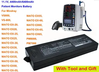Cameron Çin 4400 mAh / 6400 mAh Tıbbi Pil için Mındray VS800, VS-800, WATO EX-20, EX20, EX-25, EX25, EX-30, EX30, EX-35, EX35, EX-50