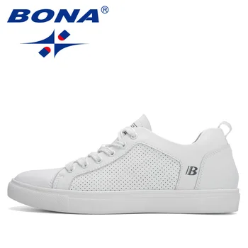 BONA 2022 Yeni Tasarımcılar Kaykay Ayakkabı Moda Gençlik moda ayakkabılar Erkekler Popüler rahat ayakkabılar Nefes Ayakkabı Yumuşak 3