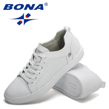 BONA 2022 Yeni Tasarımcılar Kaykay Ayakkabı Moda Gençlik moda ayakkabılar Erkekler Popüler rahat ayakkabılar Nefes Ayakkabı Yumuşak 4