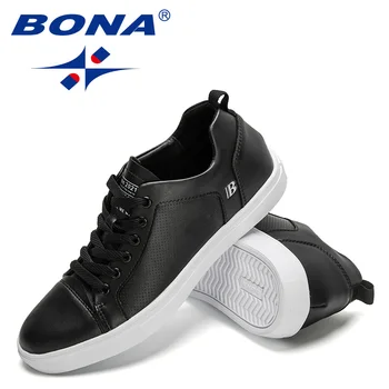 BONA 2022 Yeni Tasarımcılar Kaykay Ayakkabı Moda Gençlik moda ayakkabılar Erkekler Popüler rahat ayakkabılar Nefes Ayakkabı Yumuşak 5