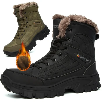 Kış Erkek Botları Su Geçirmez yürüyüş ayakkabıları Boyutu 48 Ayak Bileği Uzunlukta erkek spor ayakkabıları Kamp Yürüyüş seyahat ayakkabısı Açık Kar iş ayakkabısı