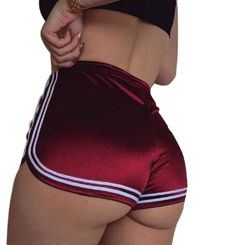 Kadın İpeksi Pürüzsüz Seksi Spor Şort Pürüzsüz Rahat Rahat Moda Serin Elastik Bel kısa pantolon Egzersiz Koşu Gece Kulübü