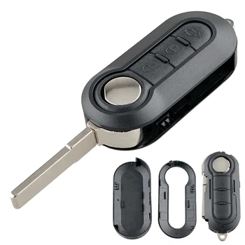 3 Düğmeler Uzaktan Araba Anahtarı Kabuk Fob Yedek Çevirme Katlanır Araba Anahtarı Durum Kapak Fiat-500 için Doblo-Ducato-Panda-Punto Peugeot-