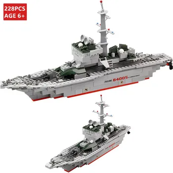 228 Adet Cruiser Ordu Askeri Fırkateyn Yapı Taşları Setleri Savaş Savaş Gemisi Tuğla Donanma Gemi Tekne Eğitici Oyuncaklar Çocuklar için