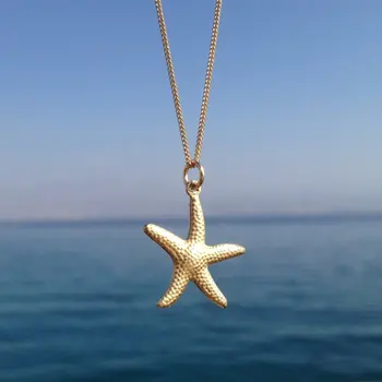 Basit plaj Denizyıldızı kolye deniz deniz hayvan kolye kolye takı arkadaş için hediye