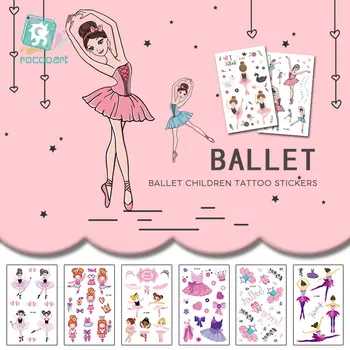 Rocooart Bale Kız Dövme çocuklar için doğum günü hediyesi Sevimli Karikatür Sahte Taty Çocuk Vücut Sanatı Su Geçirmez Geçici Dövme Etiket