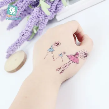 Rocooart Bale Kız Dövme çocuklar için doğum günü hediyesi Sevimli Karikatür Sahte Taty Çocuk Vücut Sanatı Su Geçirmez Geçici Dövme Etiket 4
