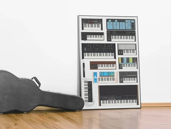 Orta Yüzyıl Moog Nesil sanat Baskı Analog Synthesizer Vintage Grafik Klavye Müzik Aleti Ev Stüdyosu Dekor