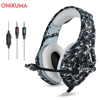 ONIKUMA K1 3.5 mm Tel oyun kulaklıkları Stereo Oyun mikrofonlu kulaklık PS4 Xbox Kulaklık Bilgisayar Kulaklık